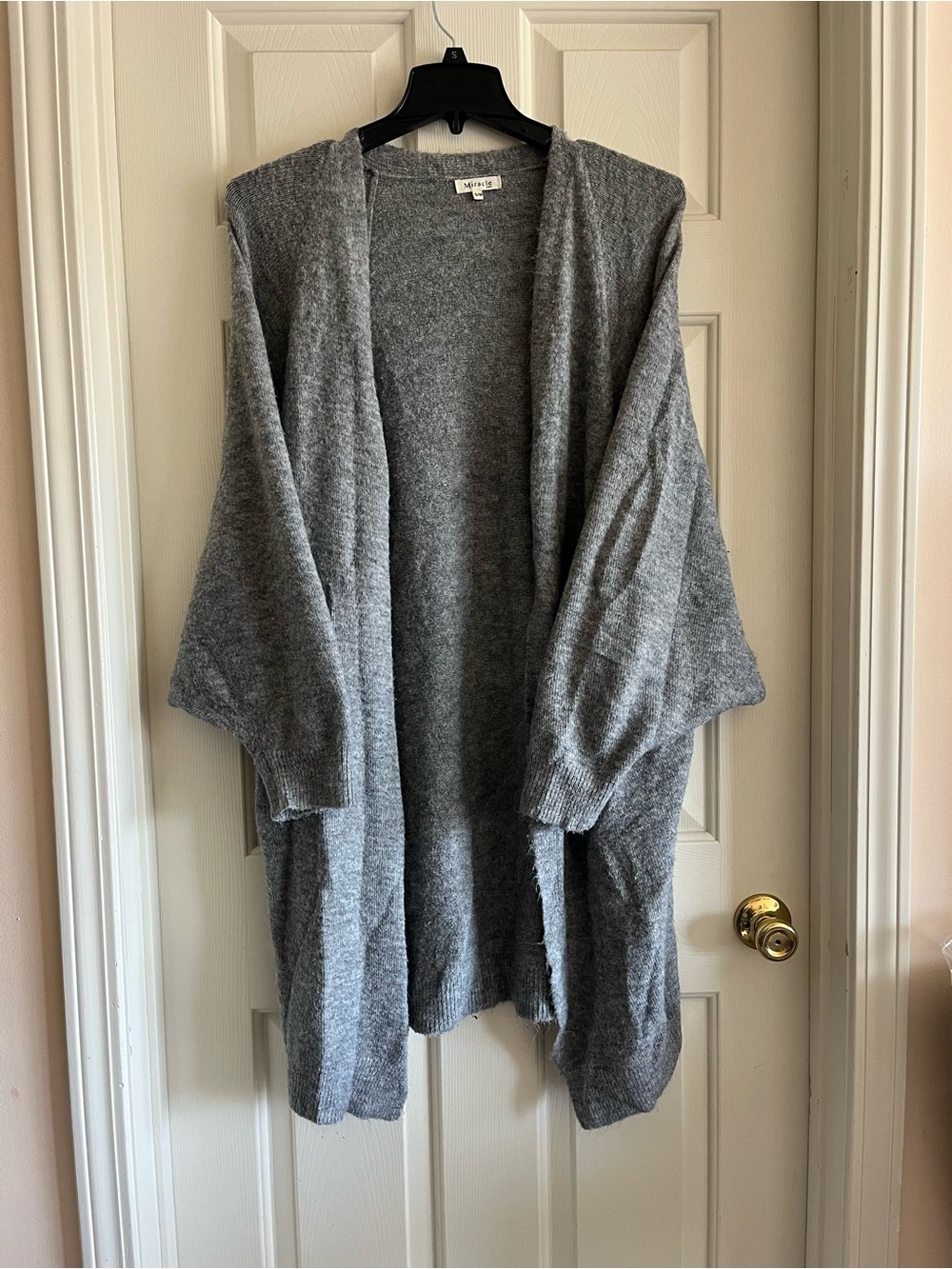 Miracle Open-Front Gray Cardigan duster